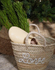 Handmade Christmas Mini Straw 'love' Basket