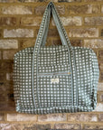 Quilted Weekender Bag - Green Check