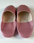 Handmade Moroccan Leather Babouche Slippers | Pink