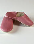 Handmade Moroccan Leather Babouche Slippers | Pink