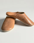 Handmade Moroccan Leather Babouche Slippers | Apricot Mist