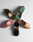 Handmade Moroccan Leather Babouche Slippers | Apricot Mist