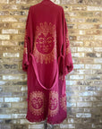 LOOME EXCLUSIVE!! Long Cotton Robe: Merlot with Gold Sun