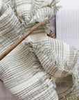 The Sorbet Collection: Matcha & White Stripe Muslin Towel