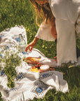 White with Blue Eye Organic Cotton Peshtemal Towel