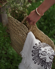 Lattice Detail Handmade Moroccan Straw Basket