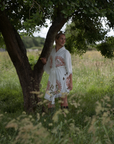 Organic Kimono in White with Sun: Short