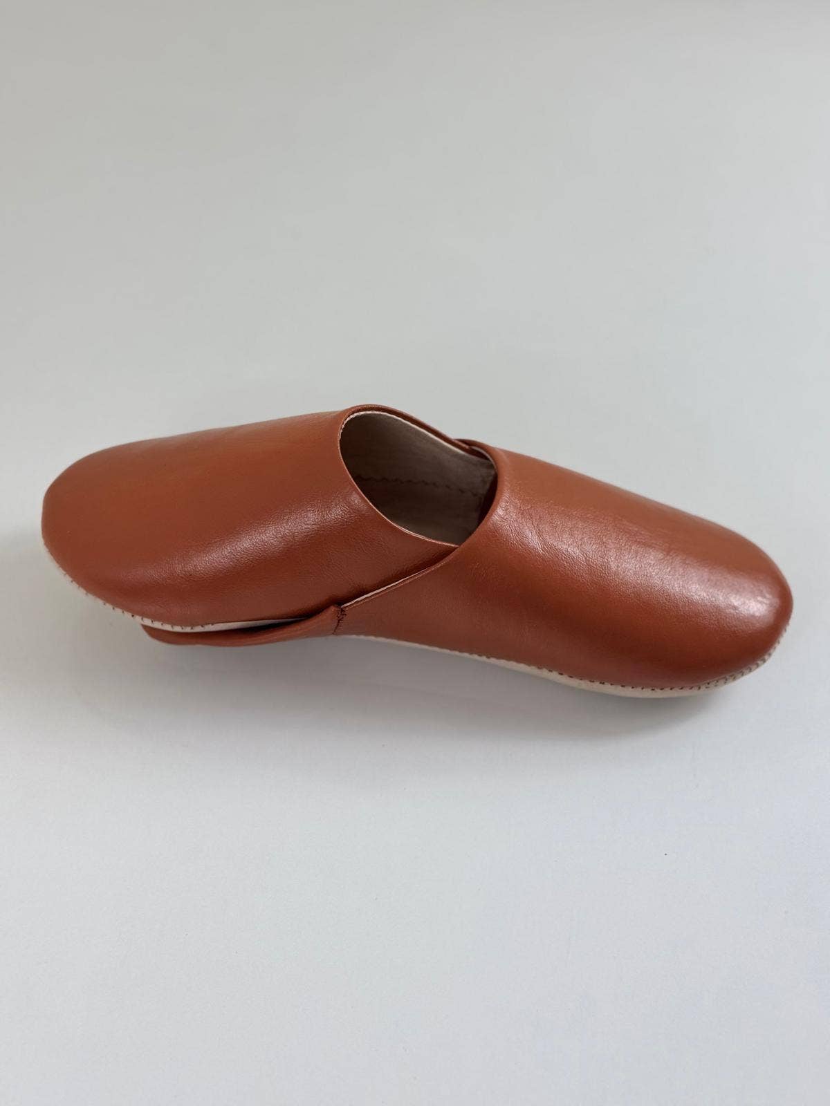 Handmade Moroccan Leather Babouche Slippers | Tan