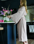 The Dusky Rose Cloud Organic Cotton Robe: Long